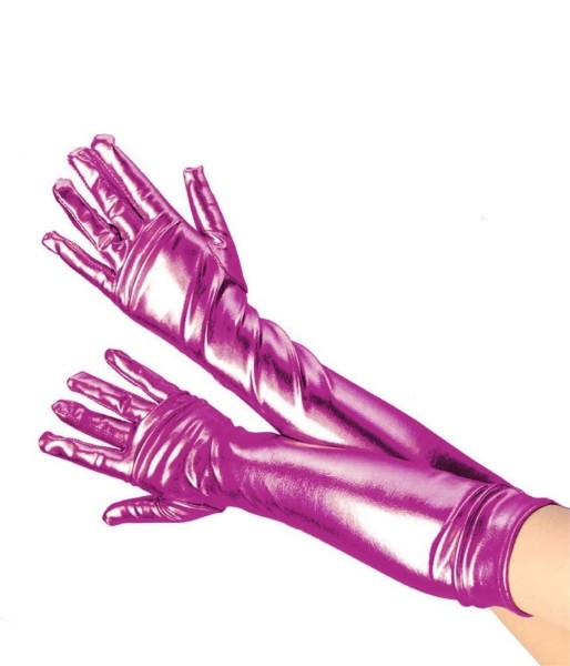 Handschuhe Lang in glitzerndem Pink