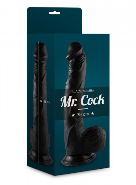 Mr. Cock XXL Dildo Black Mamba 36 cm mit starkem Saugfuß schwarz