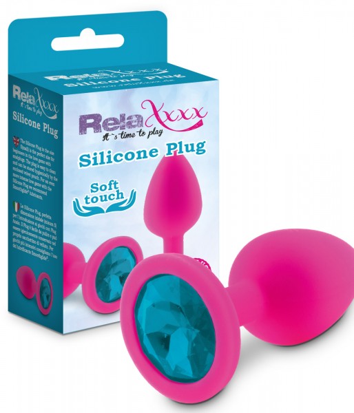 RelaXxxx Silikon Anal Plug Plug Pink / Blau Größe Mittel