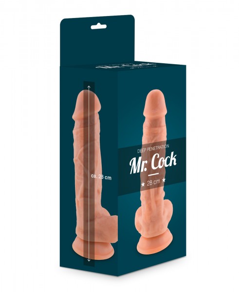 Mr. Cock XXL Dildo 28 cm Hautfraben mit starkem Saugfuss