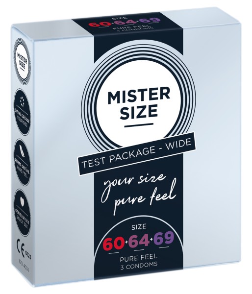 Mister Size 3 Kondome je 1x 60mm 64mm 69mm Testbox