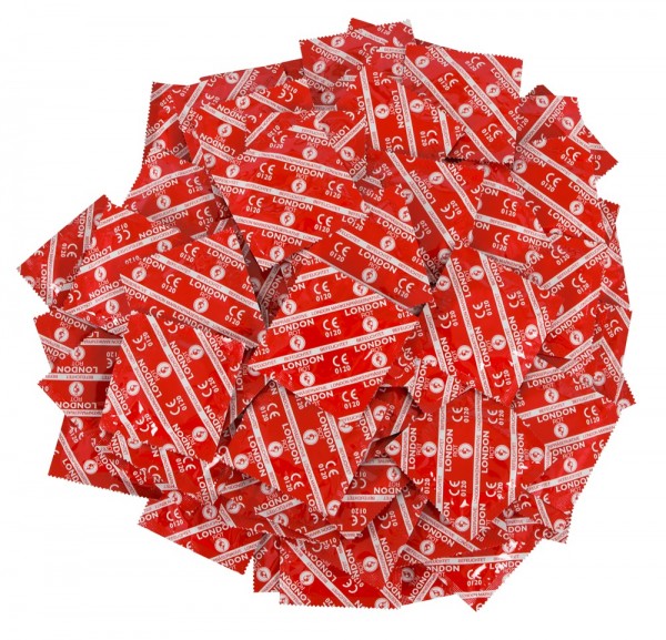 London Rot Kondome mit Erdebeeraroma 100 Stück