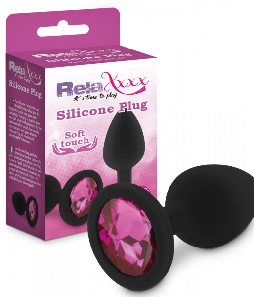 RelaXxxx Silikon Anal Plug Plug Schwarz / Pink Größe Mittel