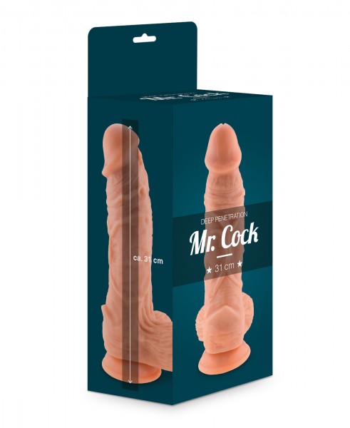 Mr. Cock XXL Dildo 31 cm Hautfraben mit starkem Saugfuss