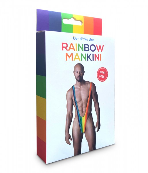 Herrenbadeanzug Mankini Rainbow in Regenbogenfarben