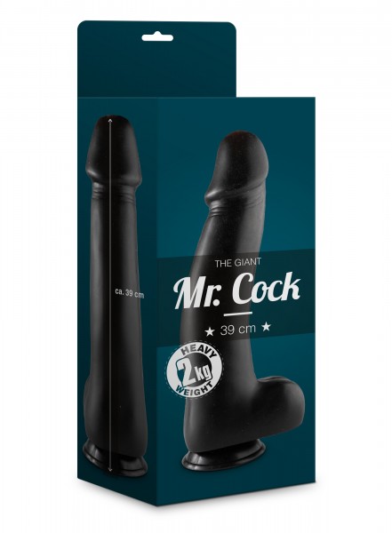 Mr. Cock XXL Dildo The Giant 39 cm mit starkem Saugfuß schwarz