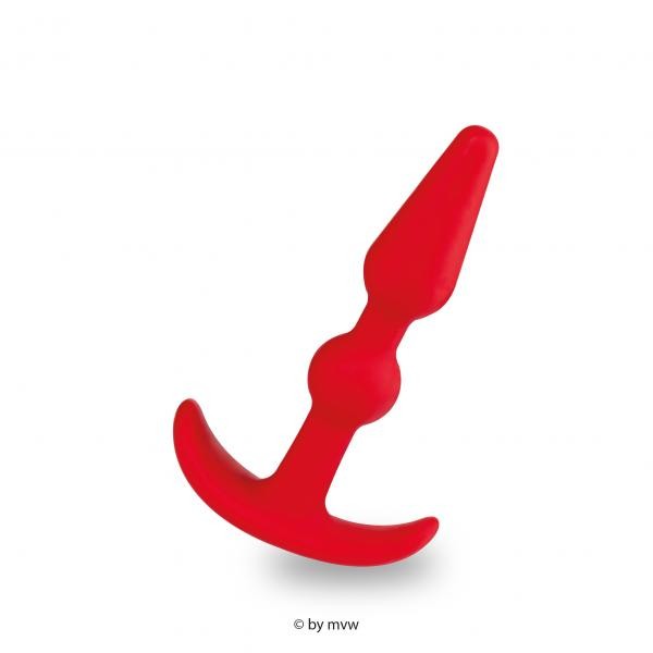 Smiling ButtPlug Silicone red 8.90cm