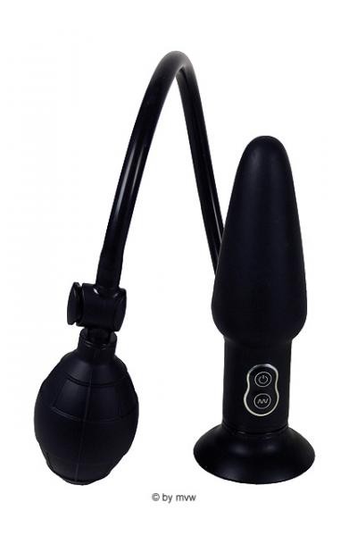 Infatable vibrating Butt Plug black