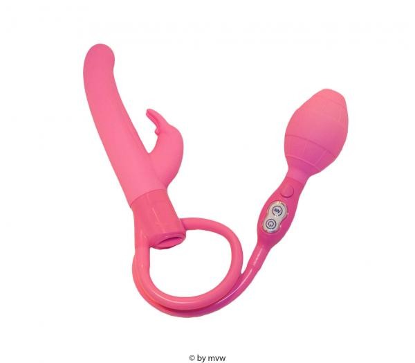 Vibeinflate Expandable Vibe With Clit Stim ca. 20 cm Pink