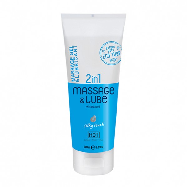 HOT 2in1 Massage &amp; Lube waterbased Gleitgel Silky Touch 200ml